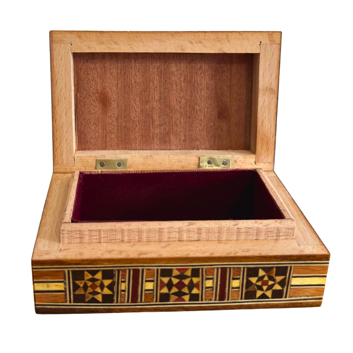 Handcrafted Damascene Jewelry Box with Mother of Pearl Inlay – Luxury Wood Keepsake