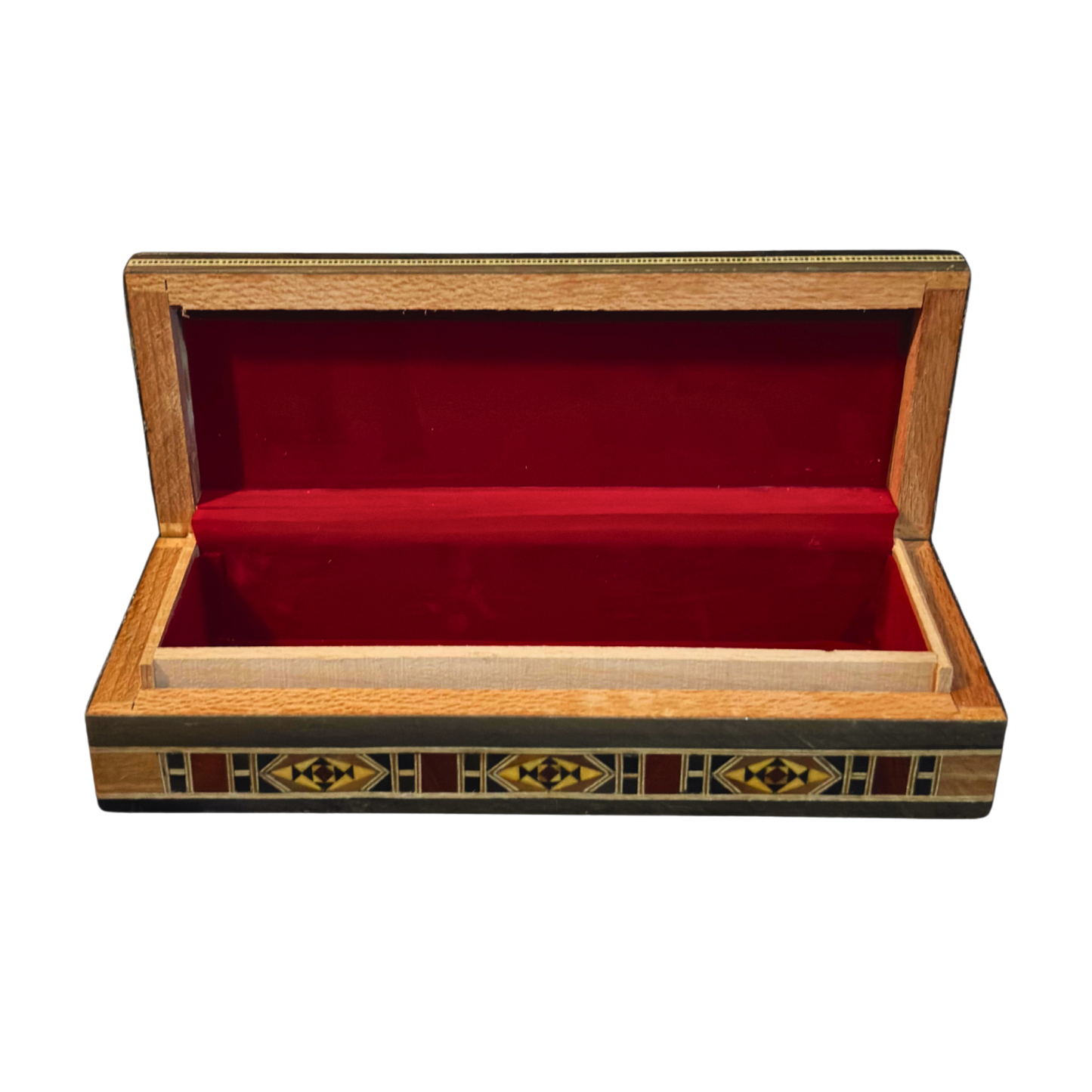 Damasceńskie Pudełko na Biżuterię, Pióra i Różaniec – Ręcznie Wykonane