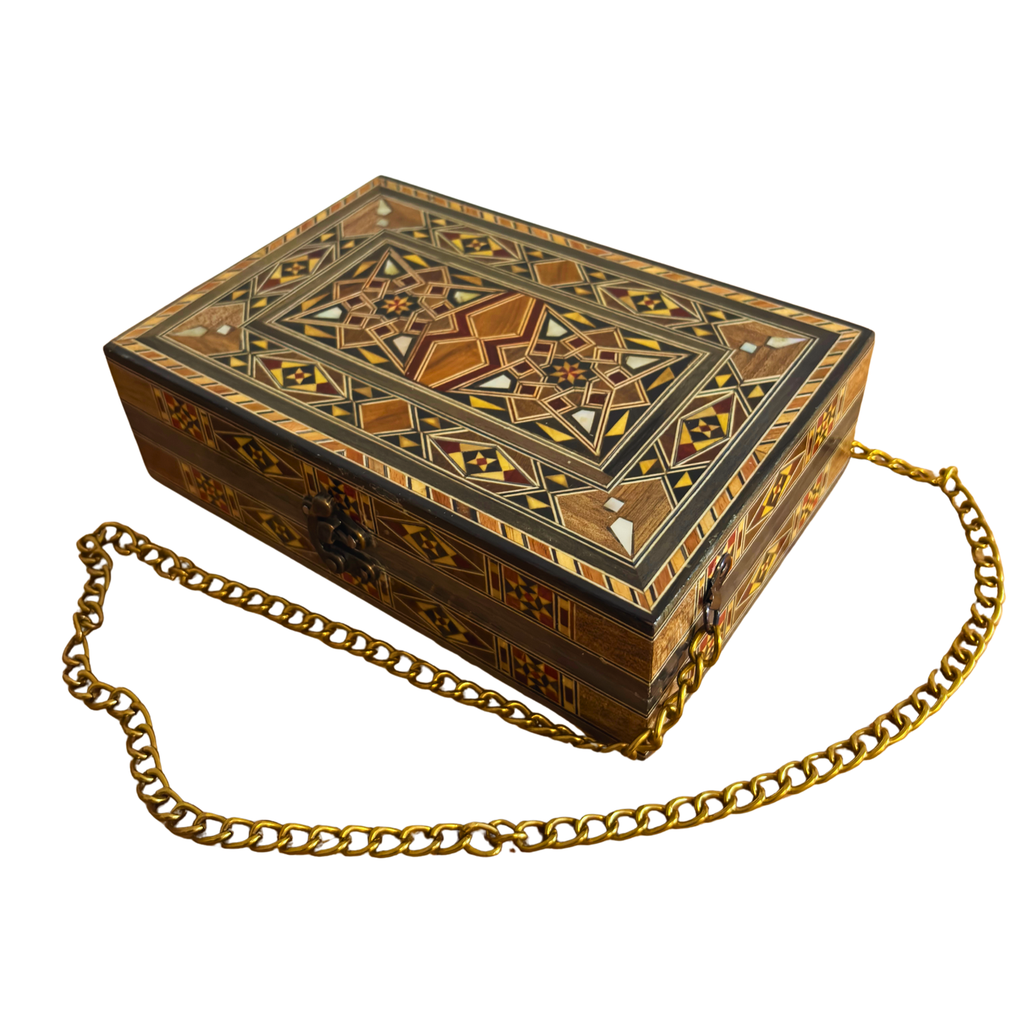 Bolsa Damasquina com Madrepérola – Elegância Oriental Feita à Mão