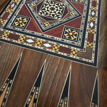 Handcrafted Damascene Backgammon & Chess Table by Gaby Al Dayeh – Masterpiece with Mother of Pearl Inlay