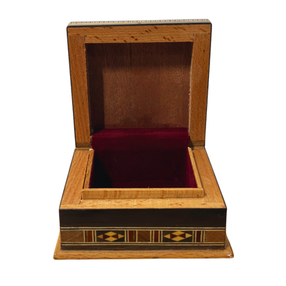 Handcrafted Mosaic Box – Traditional Damascus Art & Velvet Interior