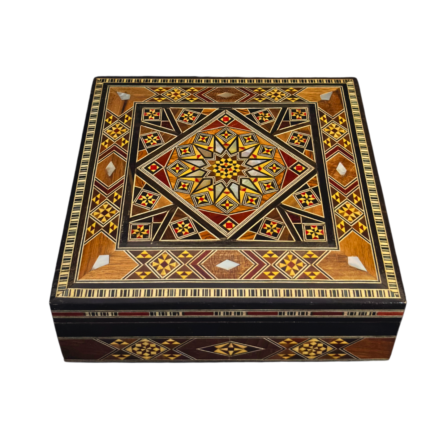 Handcrafted Damascene Mosaic Box – Timeless Elegance & Velvet