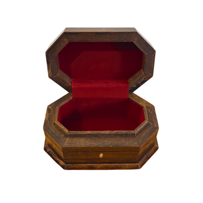 Hand-Carved Beechwood Box with Mother of Pearl Inlay – Walnut Finish Elegance