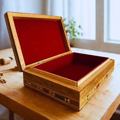 Caja de Joyas Damasquina de Madera – Arte Oriental Hecho a Mano