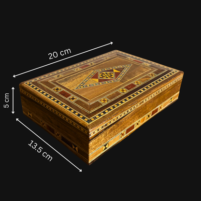 Caja de Joyas Damasquina de Madera – Arte Oriental Hecho a Mano