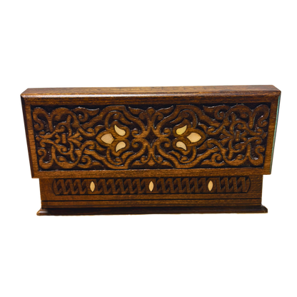 Handcrafted Luxury Carved Box – Mother of Pearl & Velvet Elegance