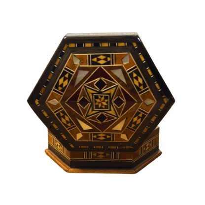 Handcrafted Mosaic Box – Traditional Damascus Art & Velvet Interior