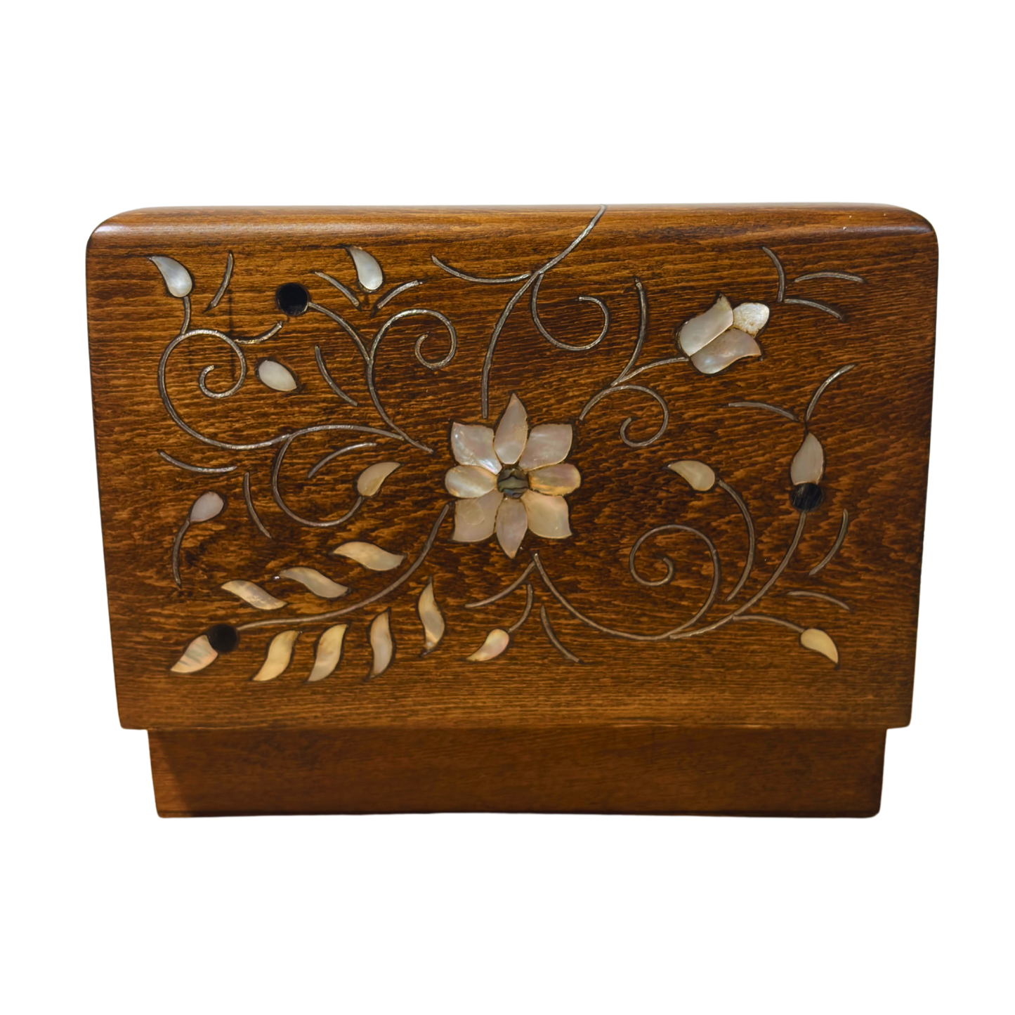 Handcrafted Damascene Luxury Box – Mother of Pearl & Velvet Elegance