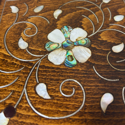 Handcrafted Damascene Luxury Box – Mother of Pearl & Velvet Elegance