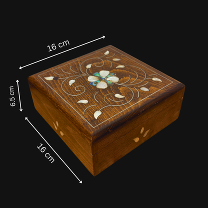 Handcrafted Damascene Luxury Box – Mother of Pearl & Velvet Elegance