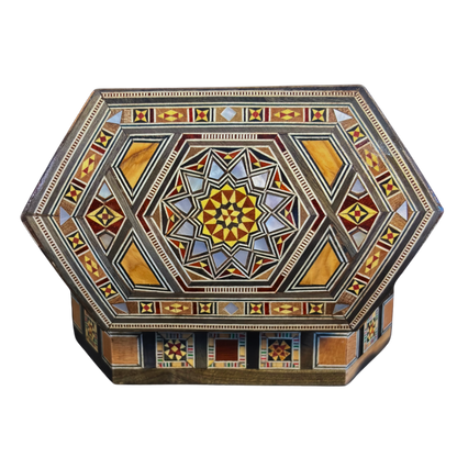 Artisan Damascene Mosaic Box – Mother of Pearl & Velvet