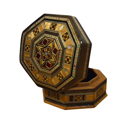 Caja de Mosaico Artesanal de Damasco – Arte Tradicional y Terciopelo