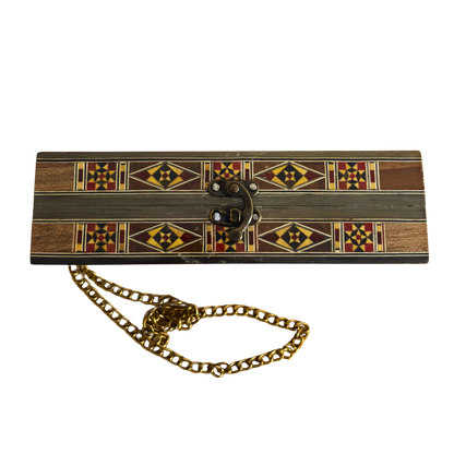 Bolsa Damasquina com Madrepérola – Elegância Oriental Feita à Mão