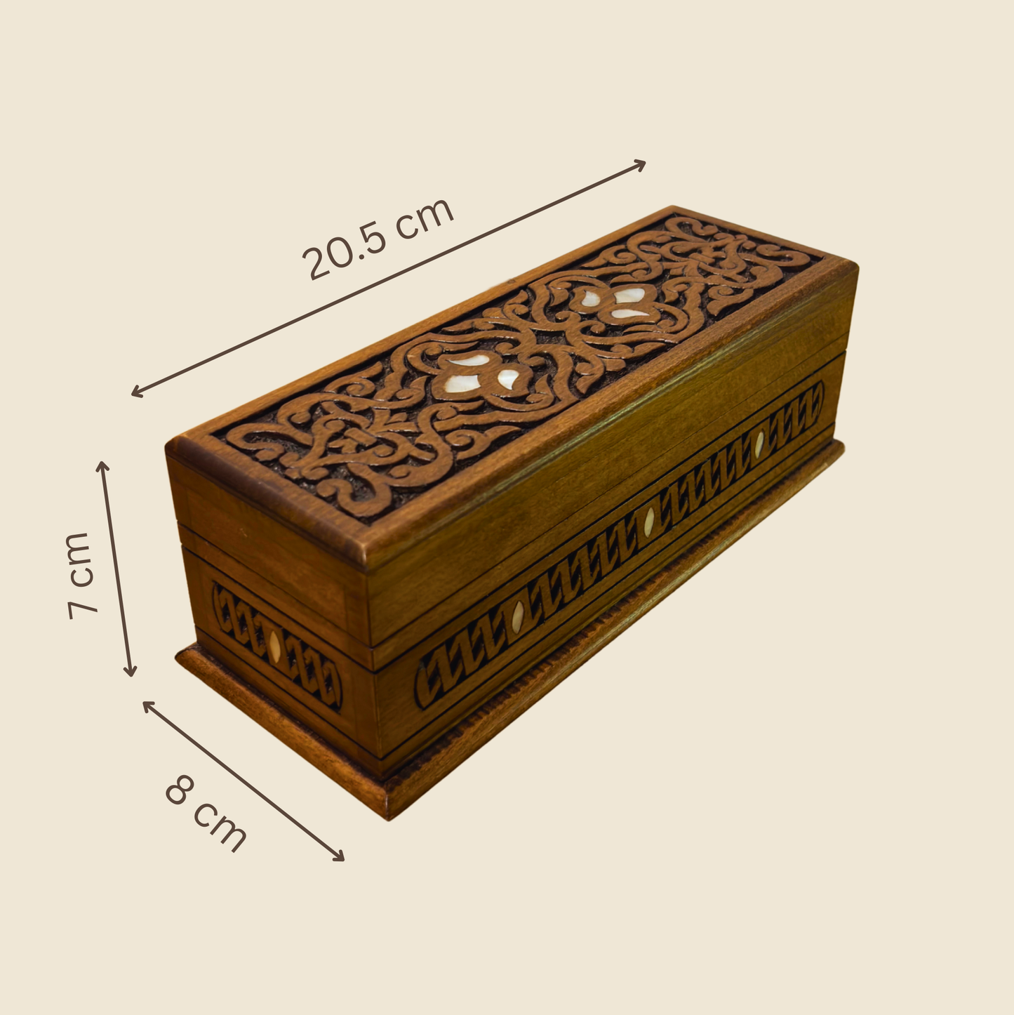 Handgefertigte Luxus-Schatulle aus Damaskus – Perlmutt & Samt