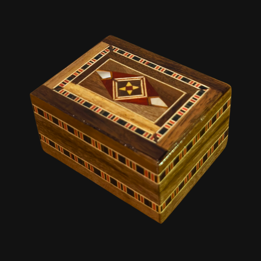 Şam El Yapımı Mozaik Yüzük Kutusu – Kadife İç Yüzey