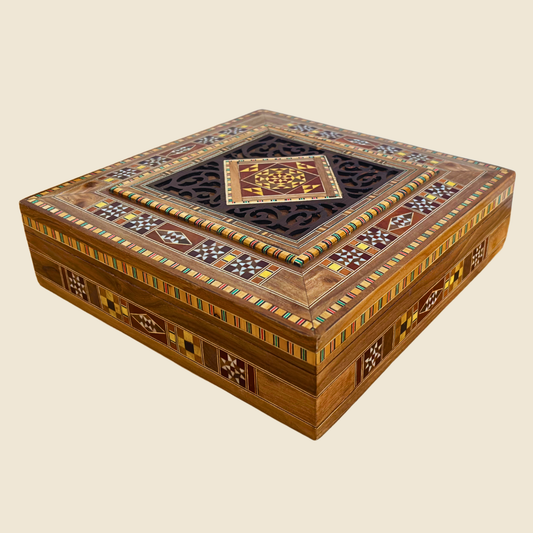 Damascene Mosaic Jewelry & Keepsake Chest – Velvet-Lined Elegance