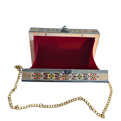 Bolsa Damasquina com Madrepérola – Elegância Oriental Feita à Mão