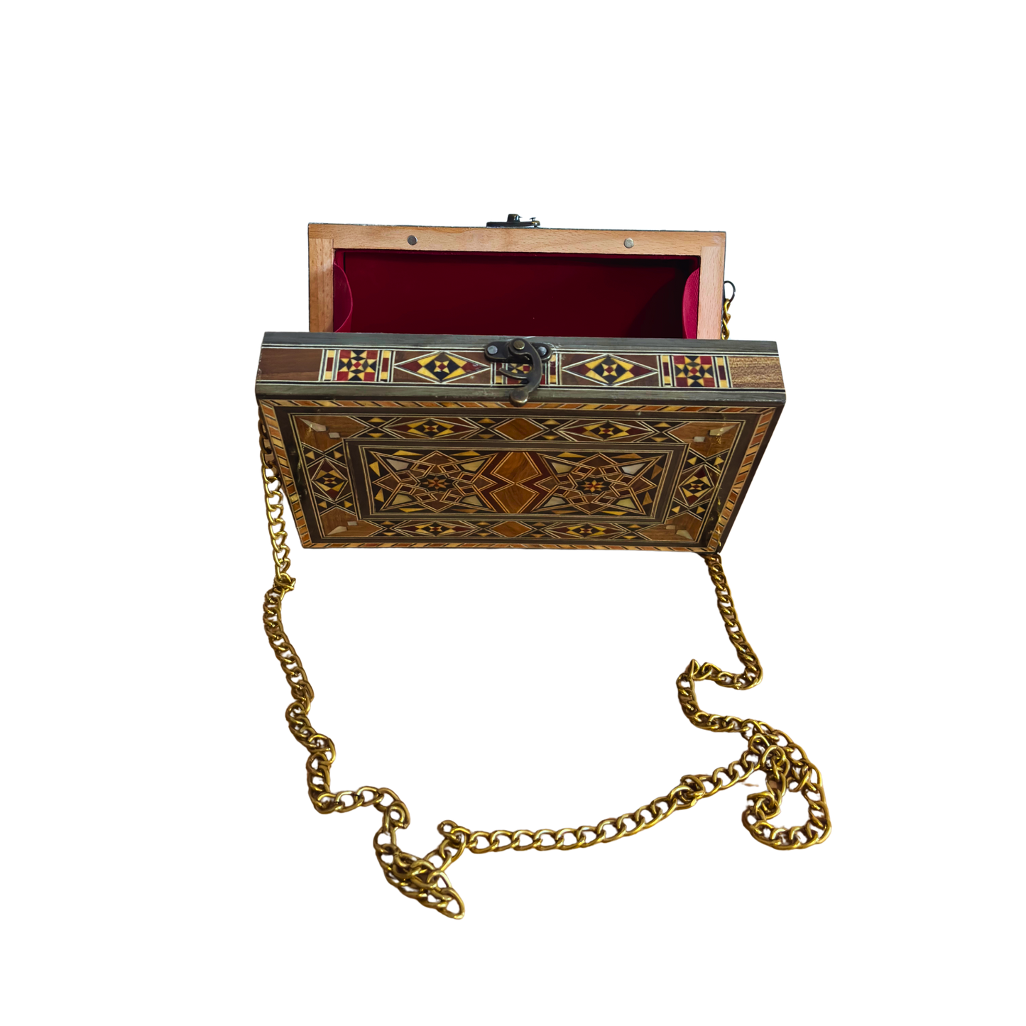 Bolsa Damasquina com Madrepérola – Elegância Oriental Feita à Mão