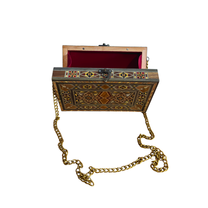 Bolsa Damasquina com Madrepérola – Elegância Oriental Feita à Mão