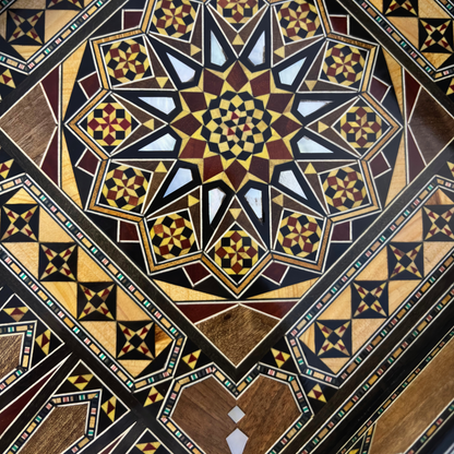 Luxury Mosaic Chess & Backgammon Set – Damascene Art & Mother of Pearl