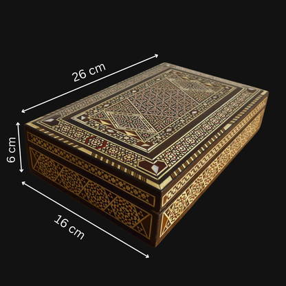 Caixa Damasquina Vintage 1970 – Tesouro de Madeira Artesanal