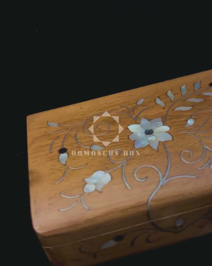 Handcrafted Damascene Luxury Box – Mother of Pearl & Velvet Elegance